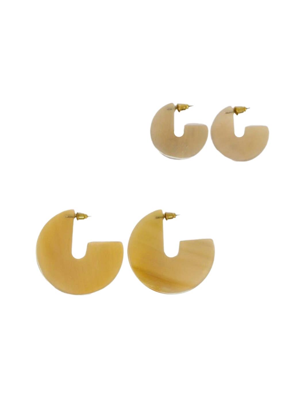 Horn Disc Earrings (2 sizes): Small 1. 1/4"