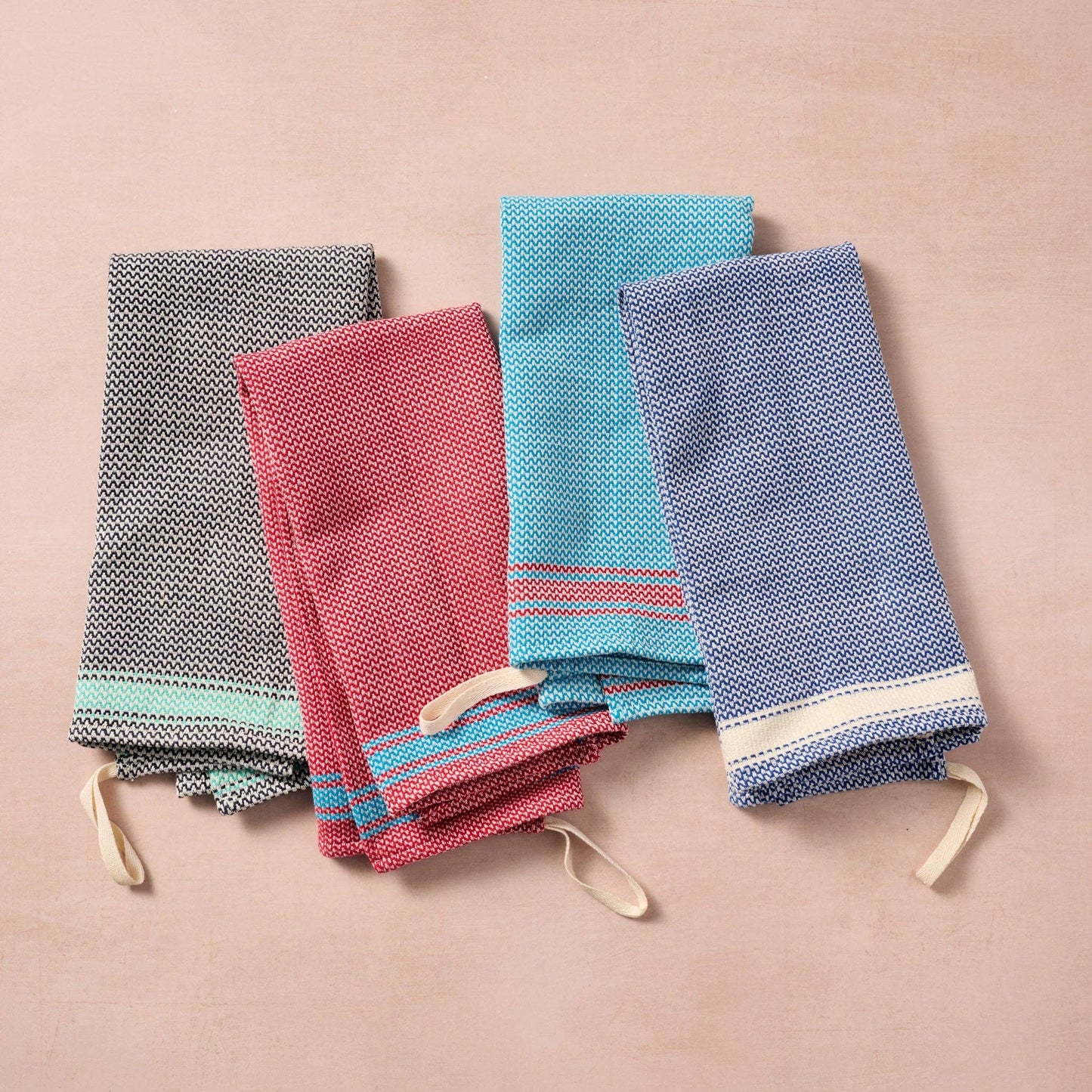 Matbakh Cotton Tea Towel - Blue with Tan