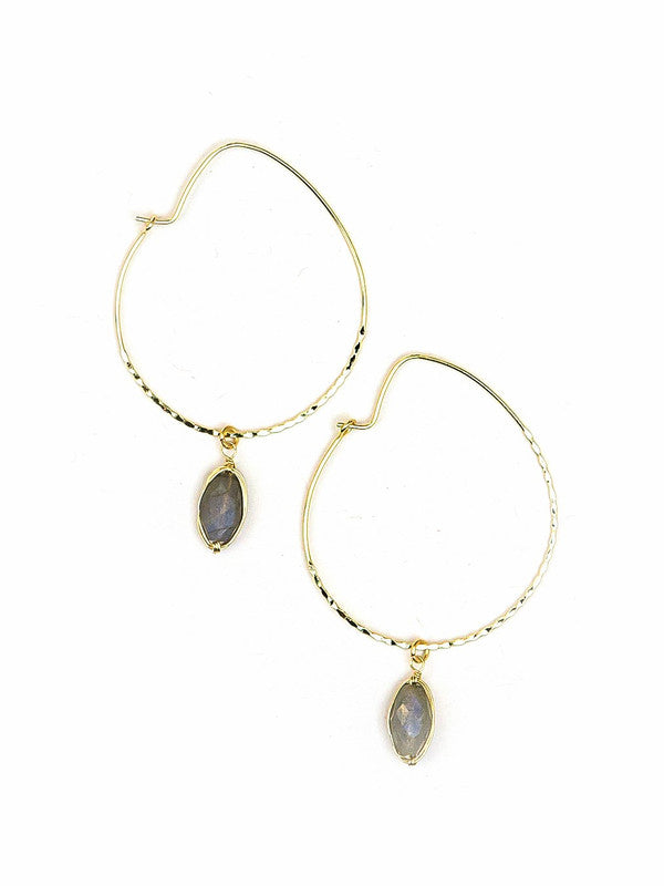Labradorite Hoops - Fair Anita
