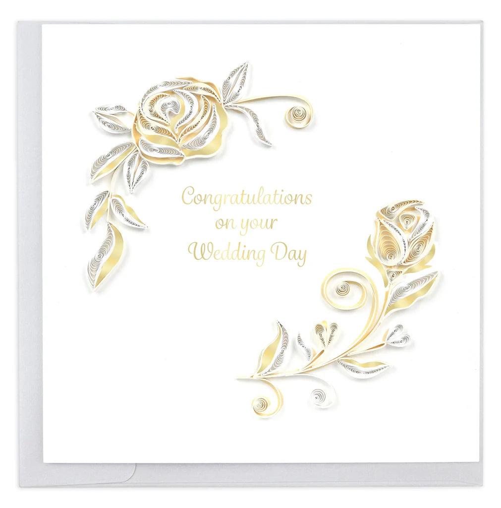 Quilling Cards Vietnam - White Rose Wedding