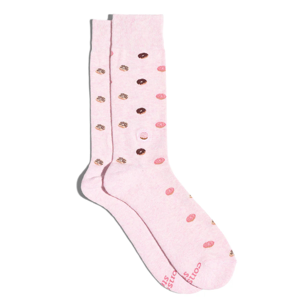 Socks that Provide Meals (Pink Donuts): Small