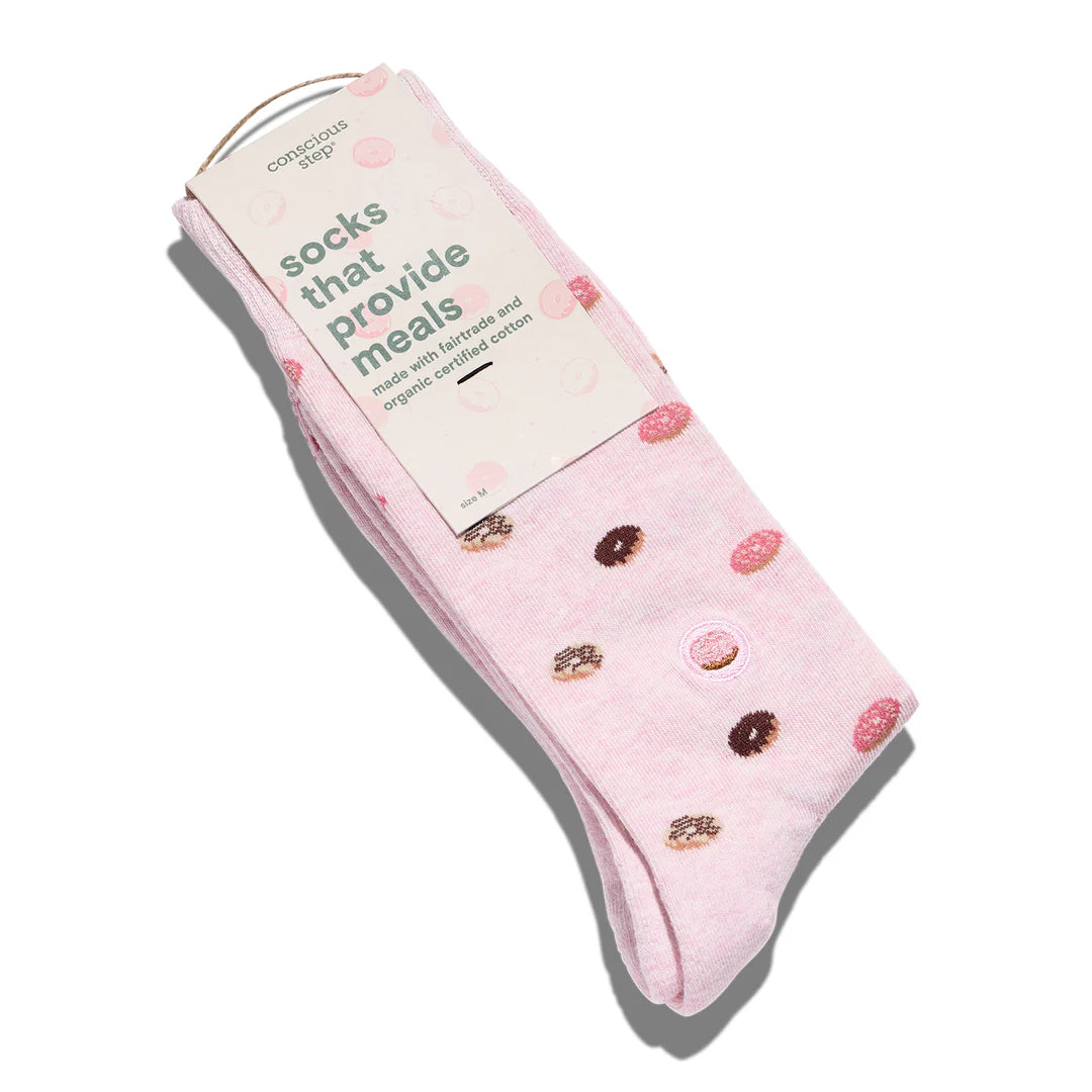Socks that Provide Meals (Pink Donuts): Small