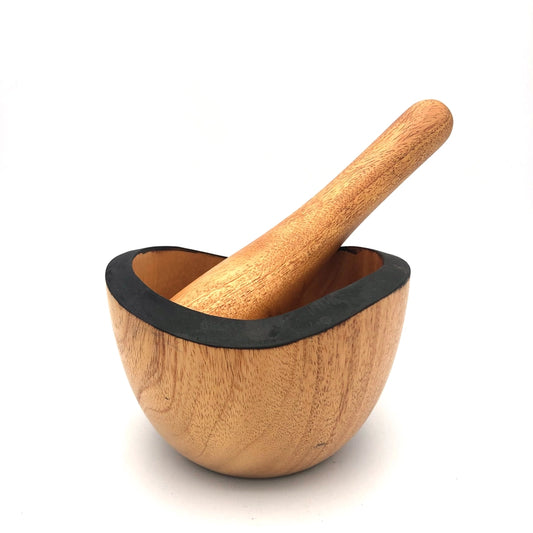 Tropical Hardwood Mortar & Pestle - Rustic