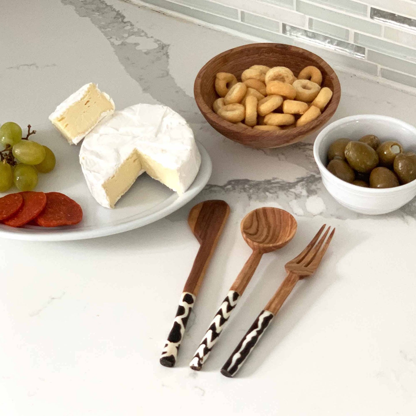 Olive Wood Appetizer - Set of 3