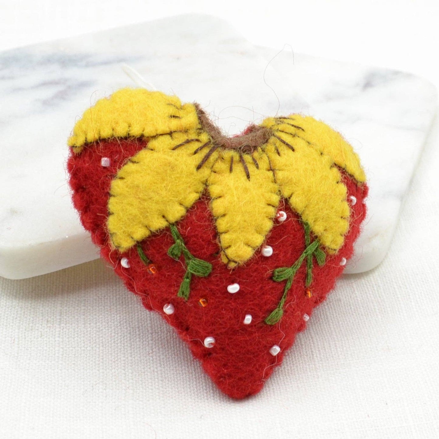 Red Heart with Yellow Flower