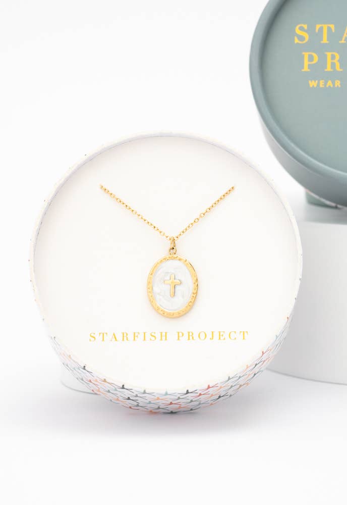 Shine Bright Cross Pendant in Ivory