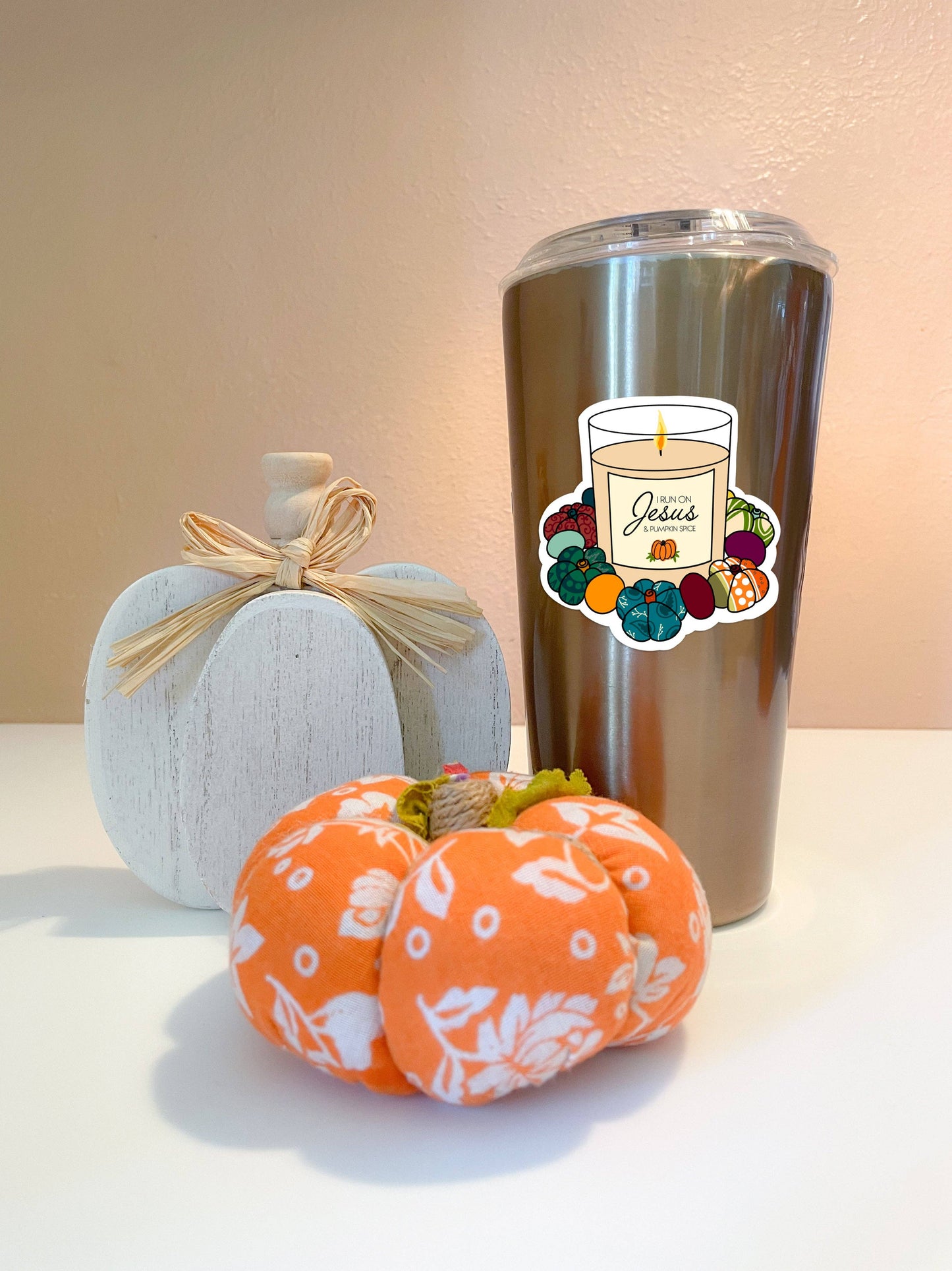 Mini Saree Pumpkin Wreath | Vinyl Sticker | 2.5 in x 2.5 in