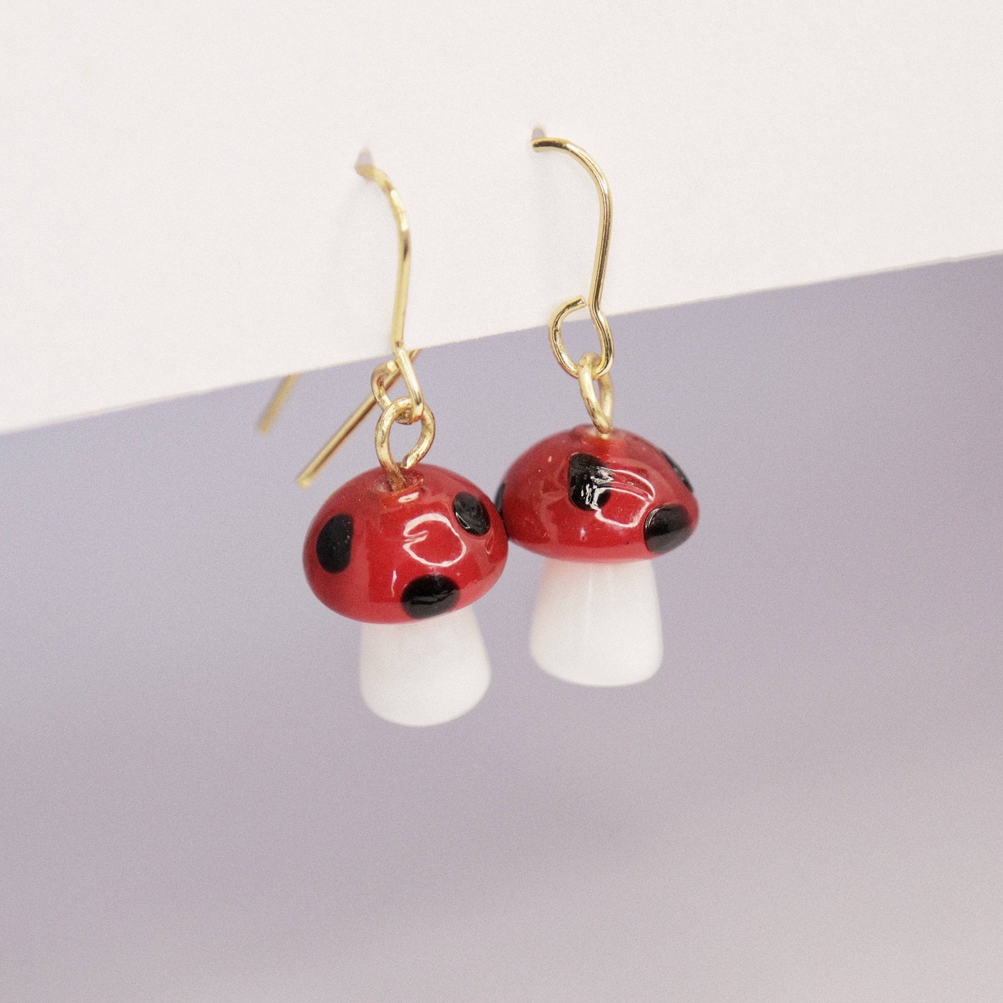 Mushroom Earrings: Orange
