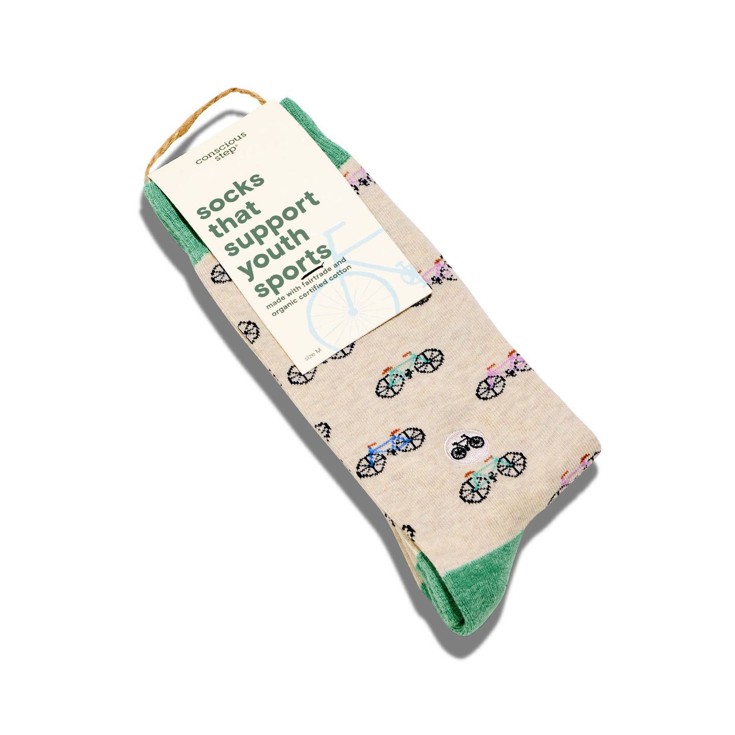 Socks that Support Youth Sports (Beige Bicycles)