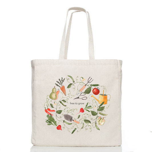 Free to Grow (Gardening Edition) Tote: Beige