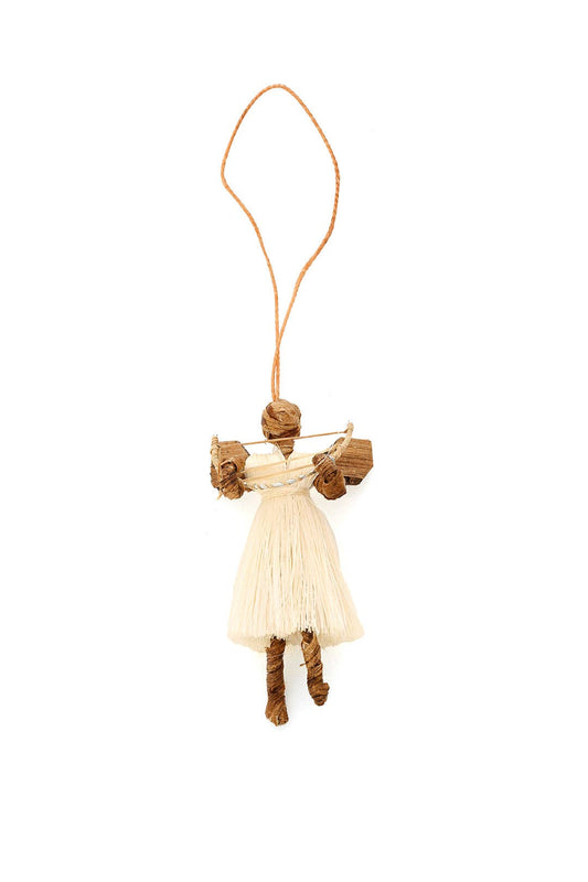 Tiny Natural Sisal Angel Ornament