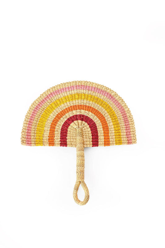 Sunset Elephant Grass Half-Moon Hand Fan