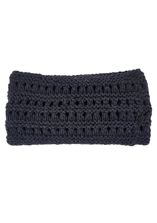 Neeta Cotton Knit Headband - Black