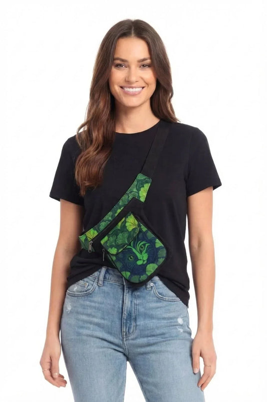 Cosmic Cat Hip Pack - Green