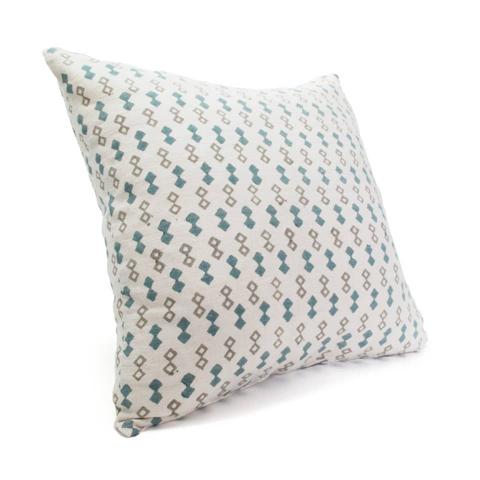 Blue Diamond Silk Pillow Cover Square