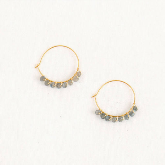 Faceted Stone Hoop