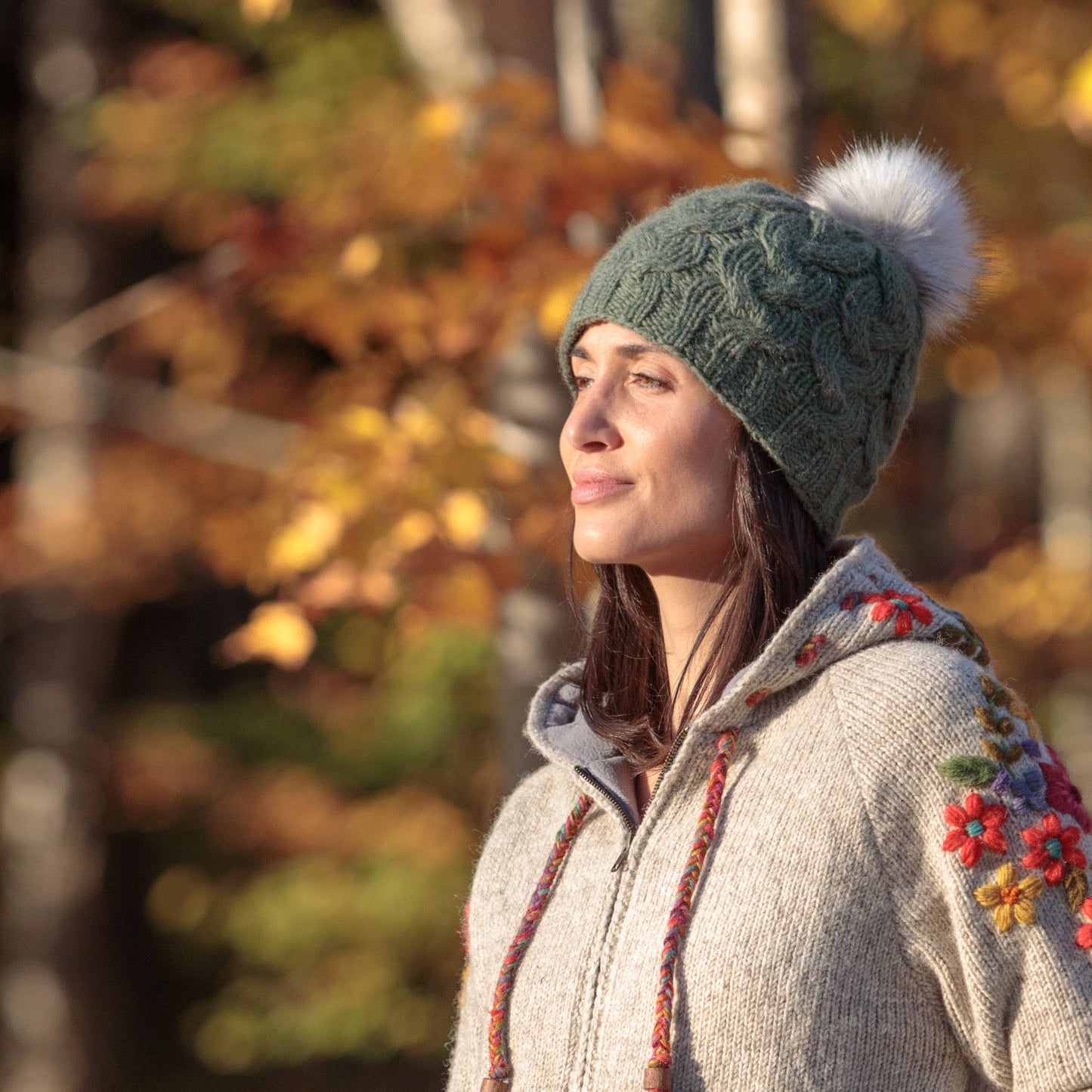 Haven - women's wool knit beanie: Pine