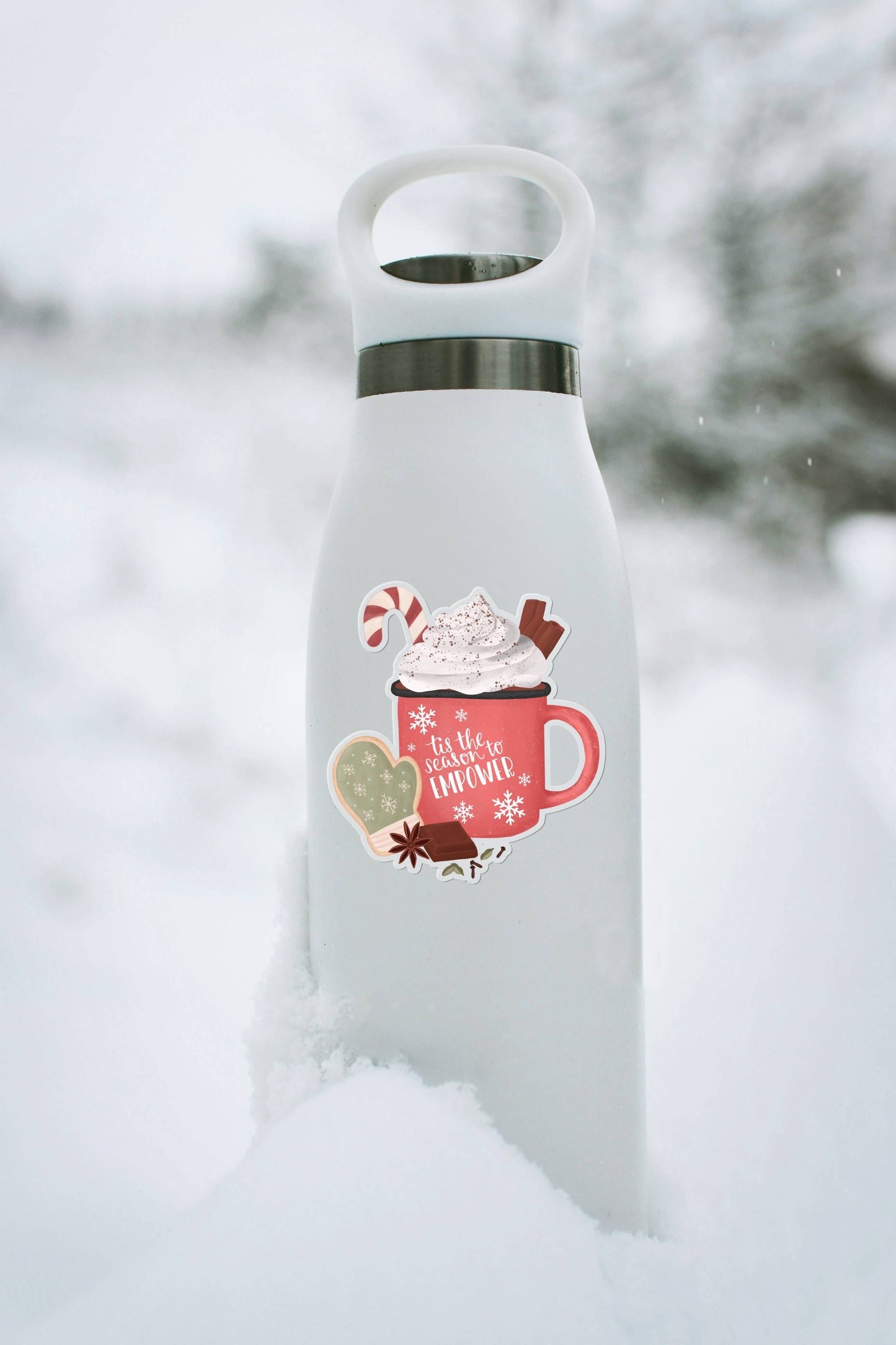 Christmas Mug | Clear Vinyl Sticker | 3.3 in x 3.6 in