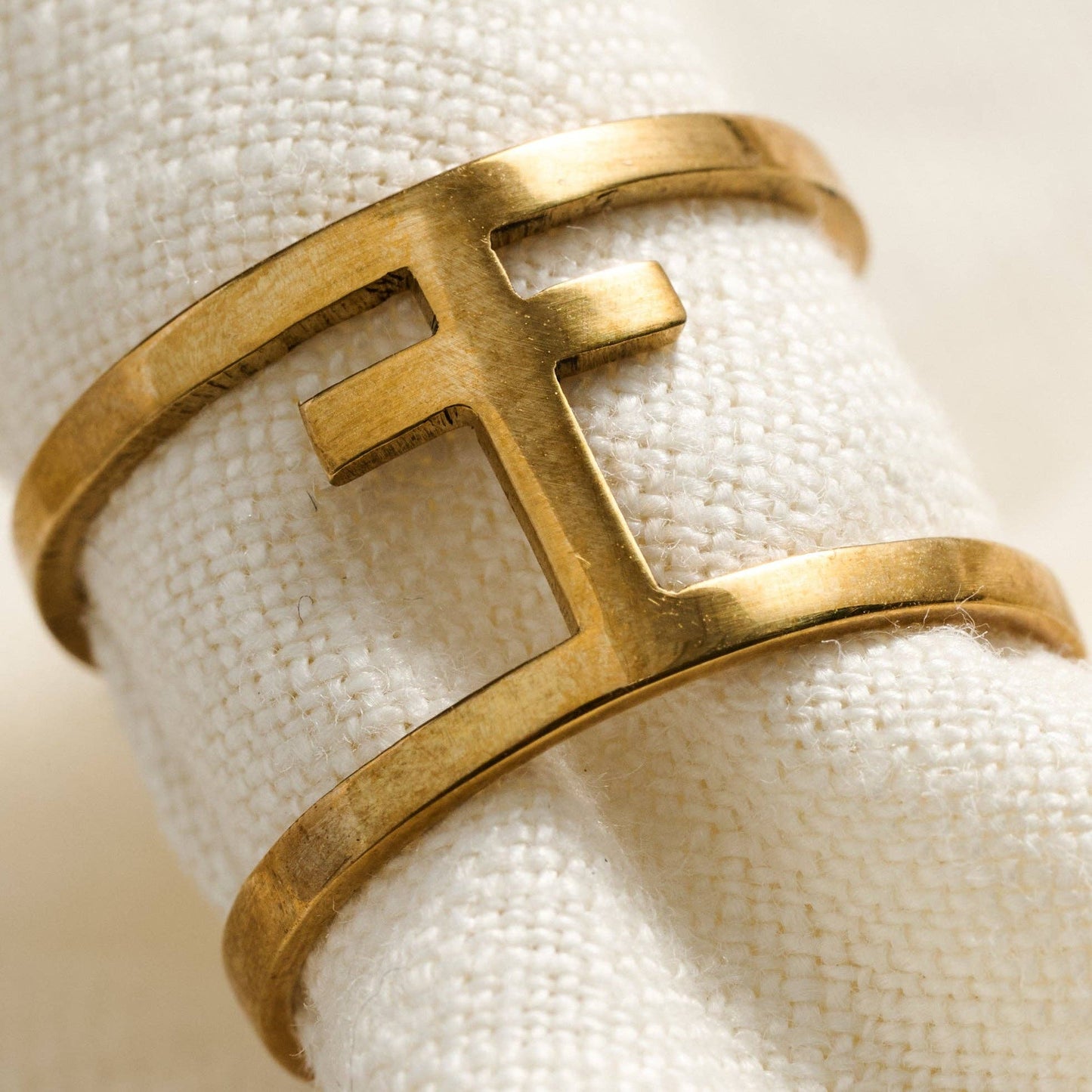 Brass Bombshell Cross Ring