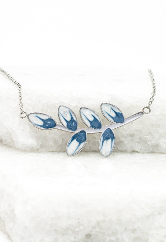 Hope Grows Necklace in Silver & Blue