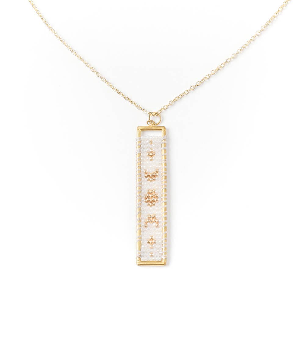Adiya Moon Phase White Beaded Necklace - Fair Trade Jewelry