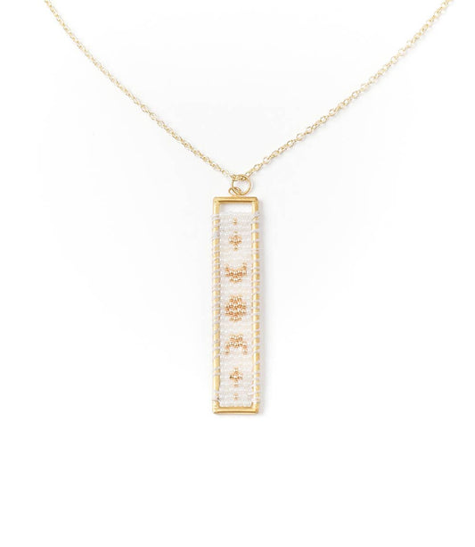 Adiya Moon Phase White Beaded Necklace - Fair Trade Jewelry