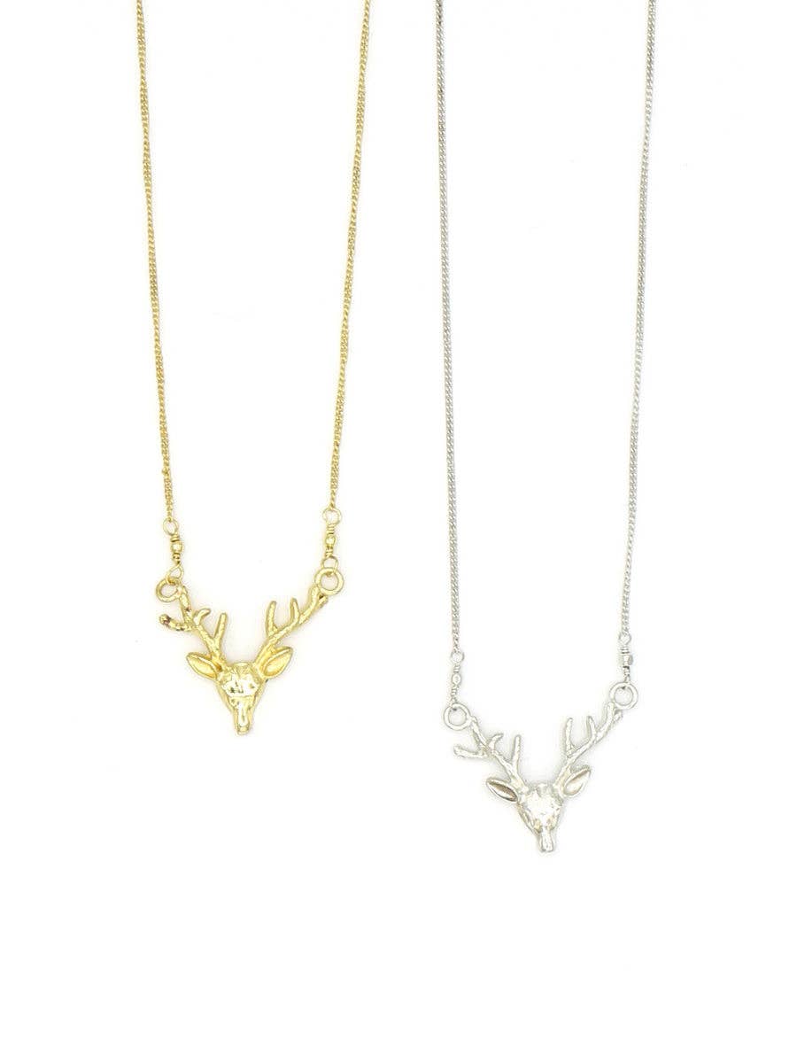 Antlers Necklace: Brass
