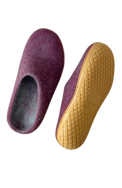 Felted Wool Slipper Solid Colours