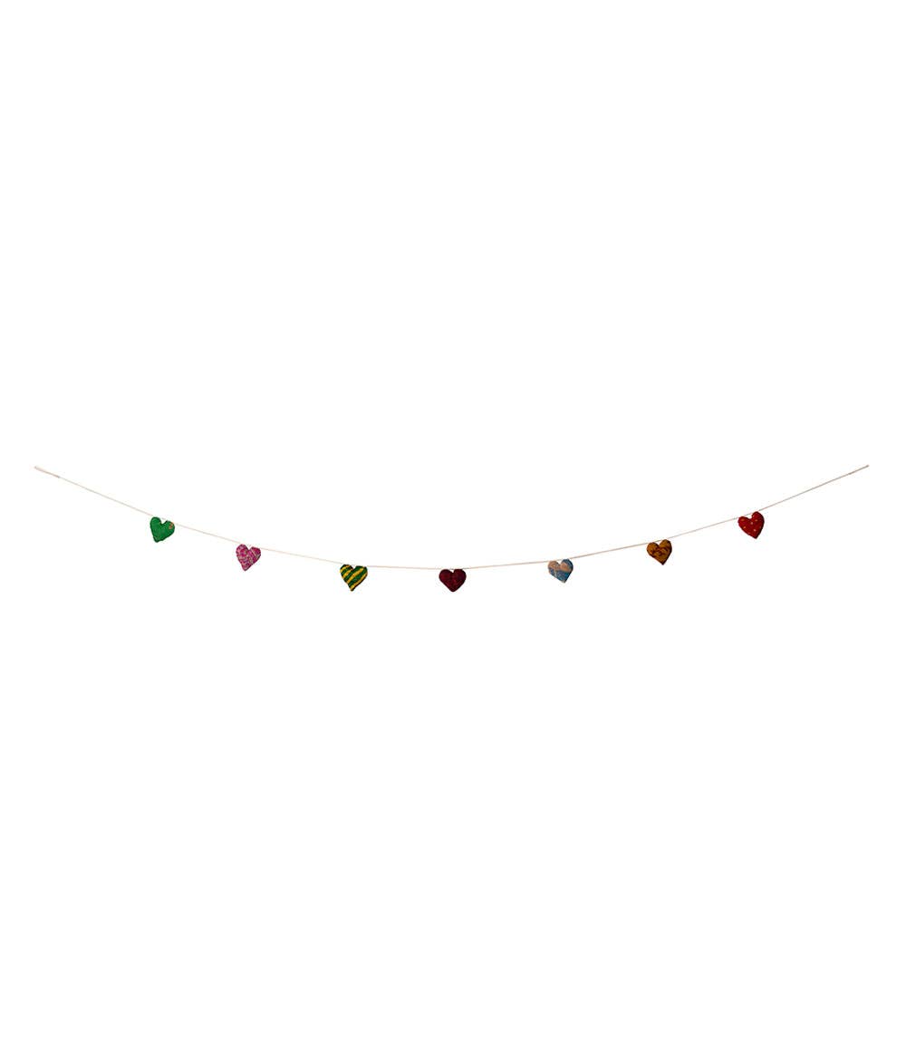 Heart Upcycled Sari Garland - Assorted Colors