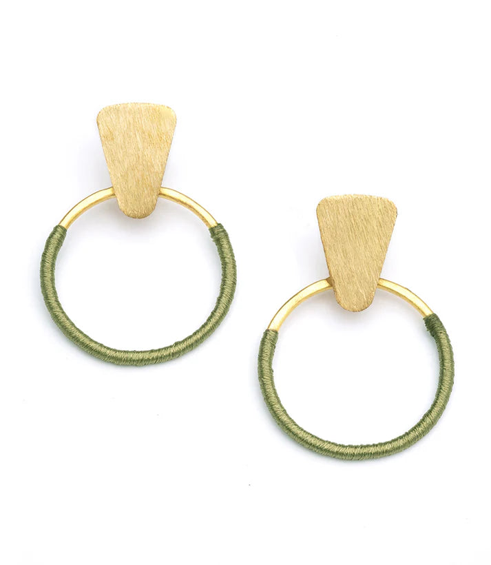 Kaia Hoop Earrings Olive Green