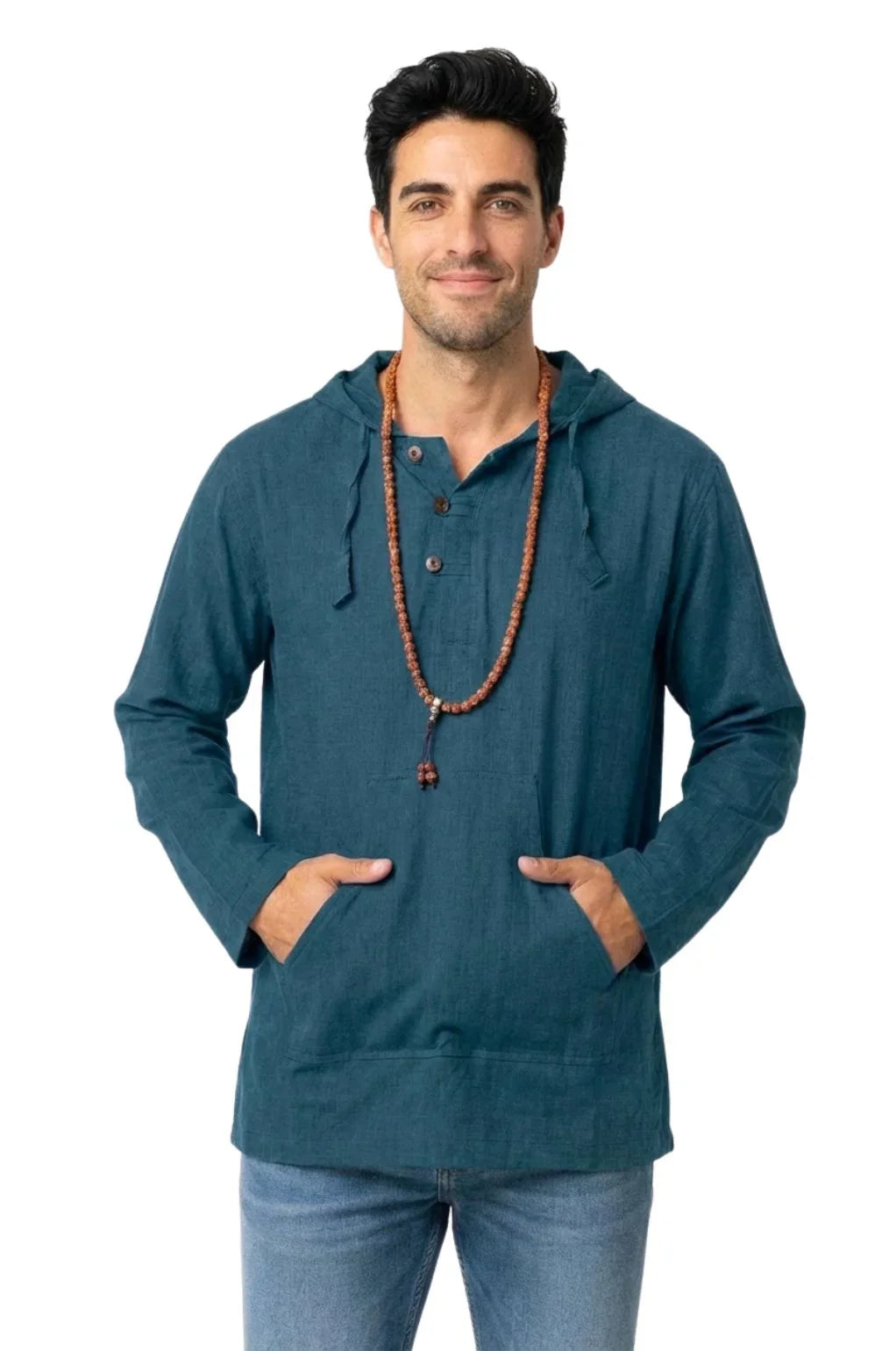 Solid Cotton Hoodie Pullover
