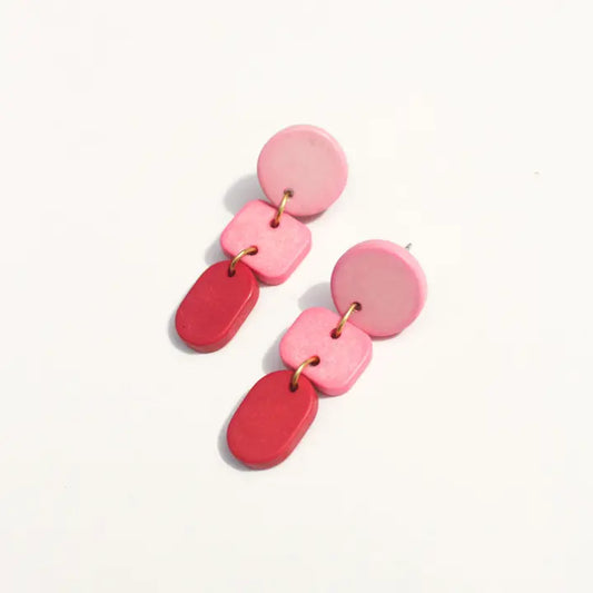 Ombré Clay Earrings: Rose