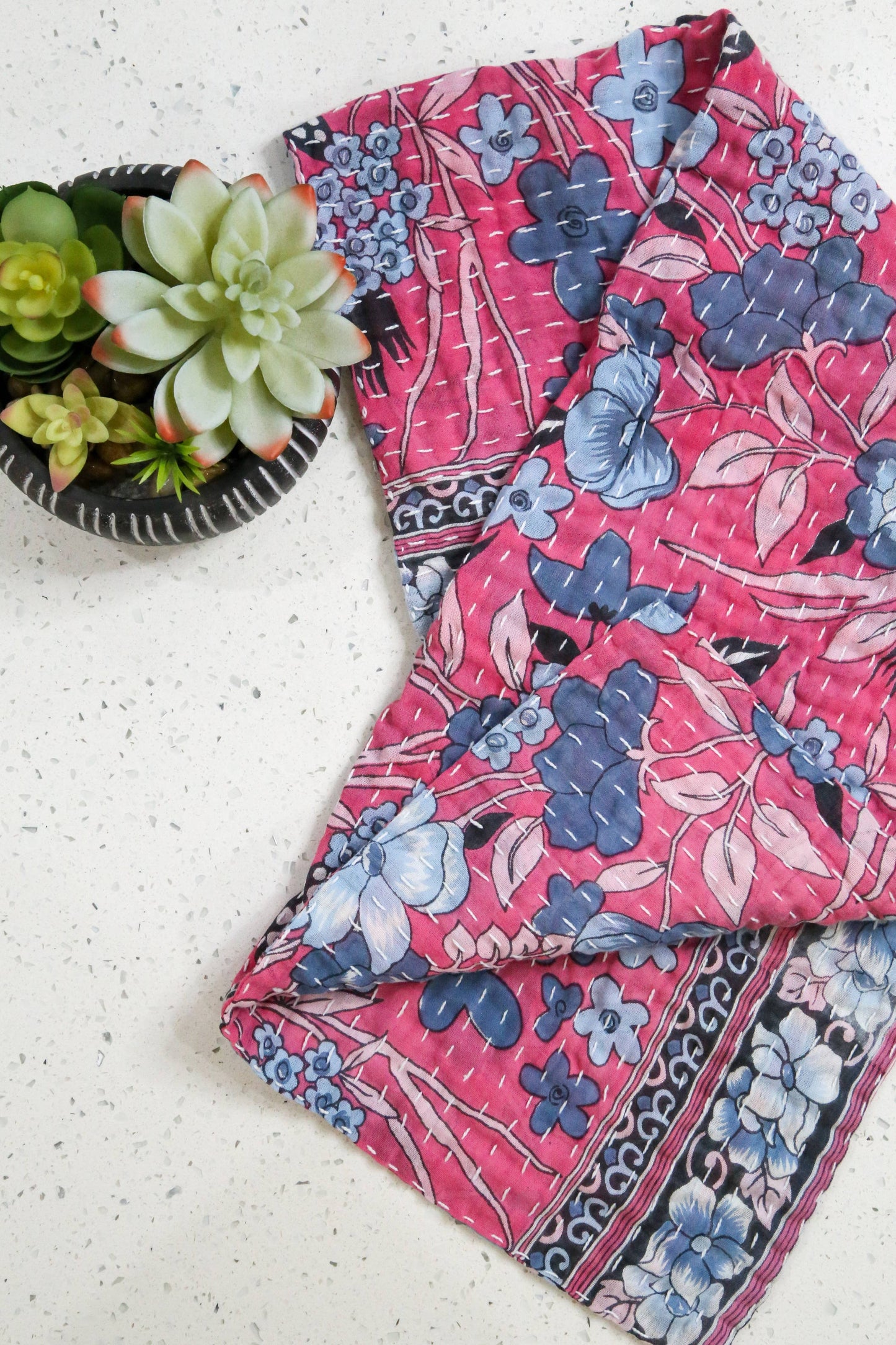 Kantha Kitchen Towel | Valentines Day
