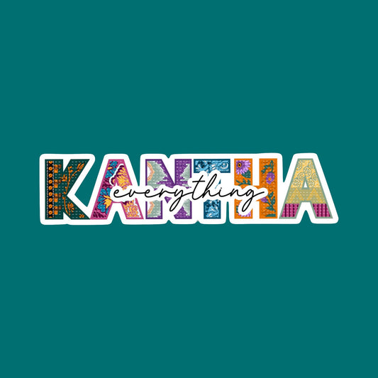 Kantha Everything | Vinyl Sticker | 4.8 in x 1.1 in