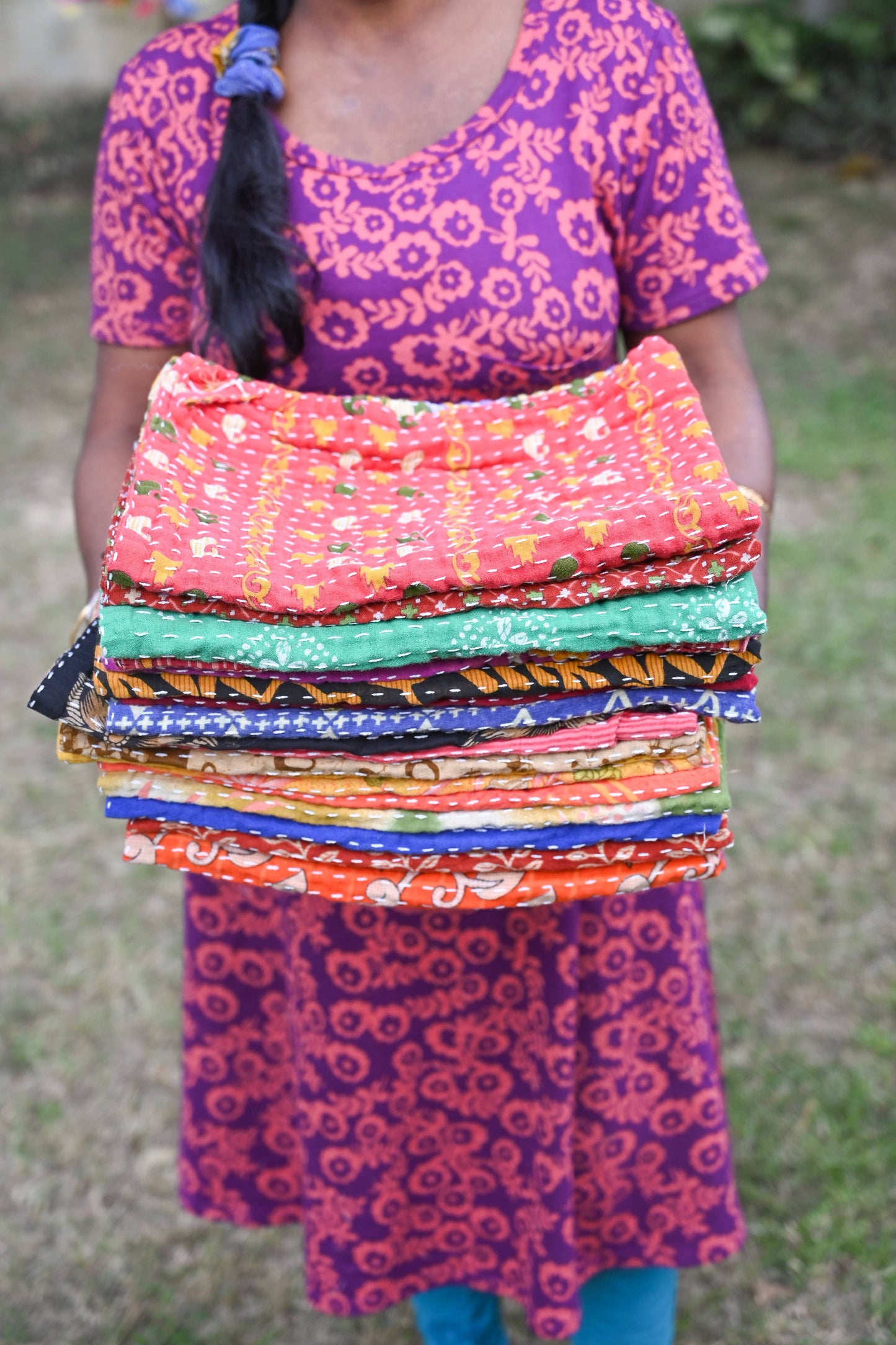Kantha Kitchen Towel | Valentines Day