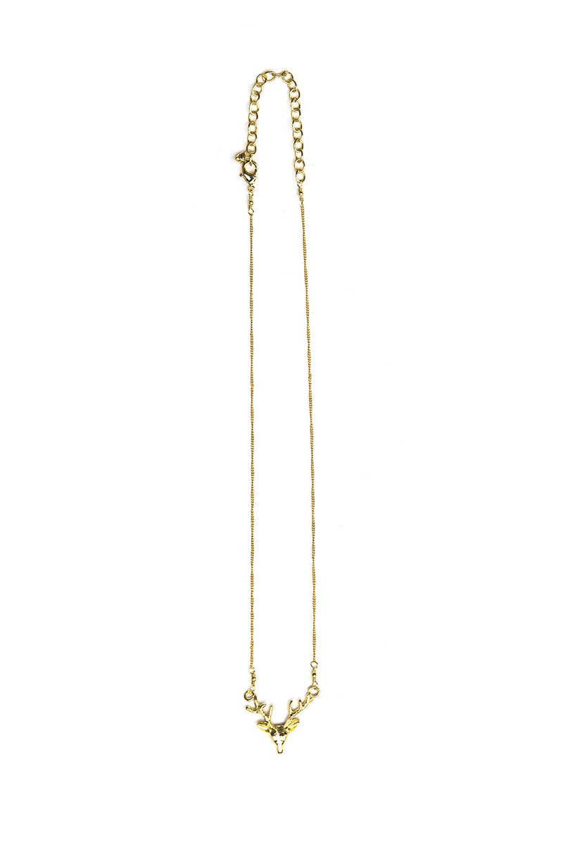 Antlers Necklace: Brass