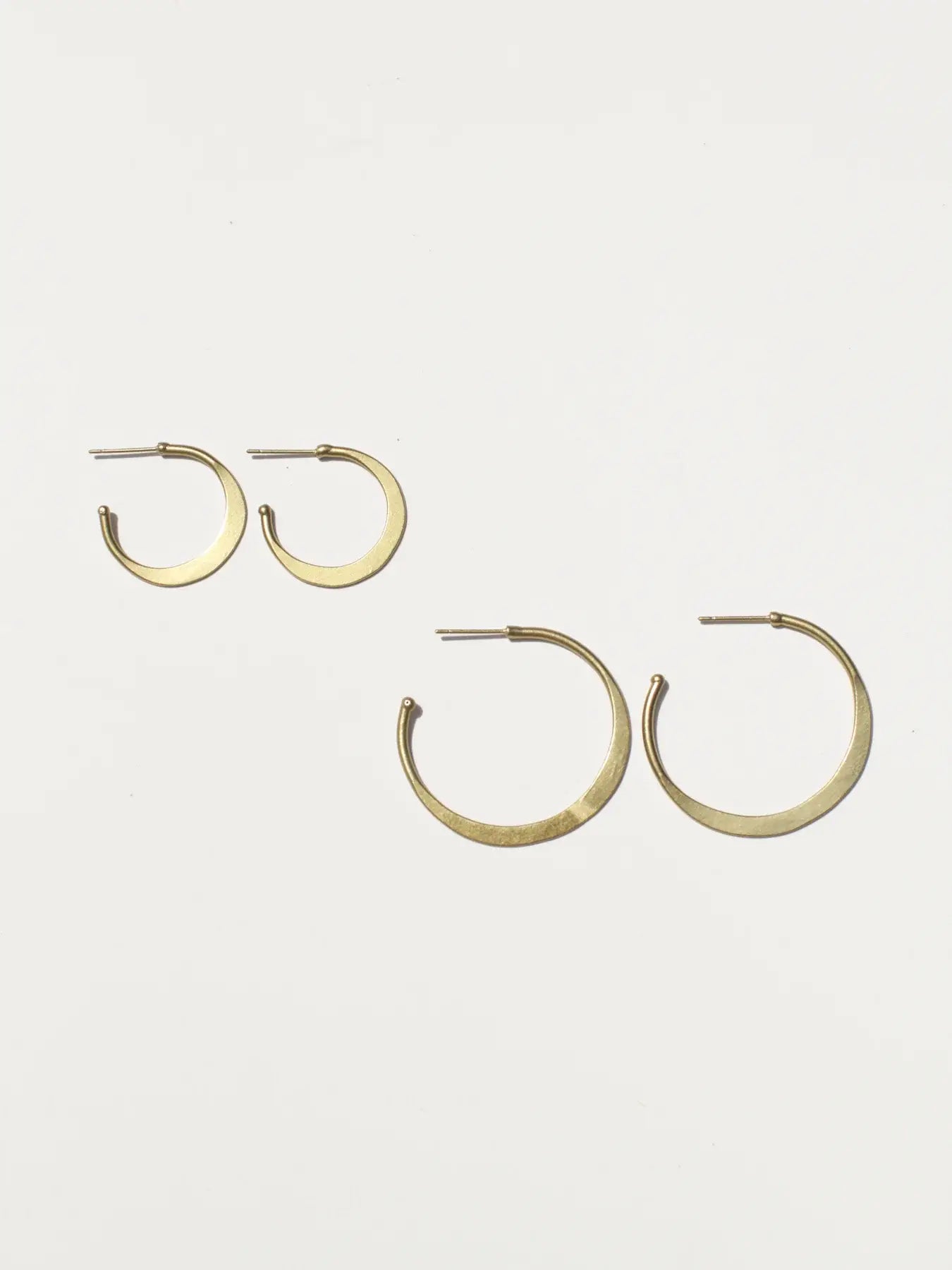 Hammered Hoops: Silver / Medium 1.1/2