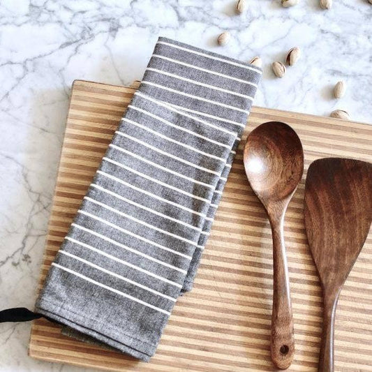 Gray Cotton Tea Towels/Apron Kitchen Essentials - Set of 2