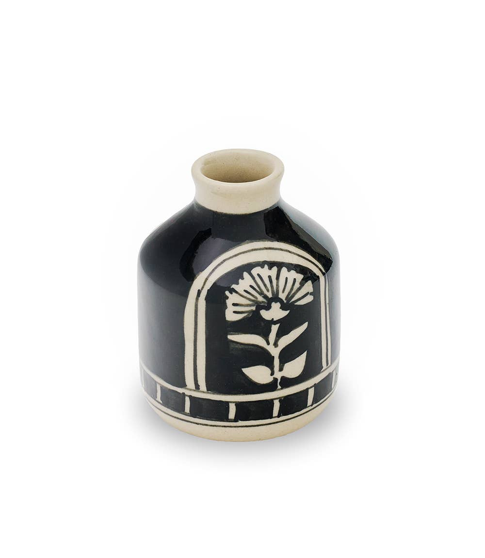 Koyala Small Floral Vase - Hand Painted Ceramic