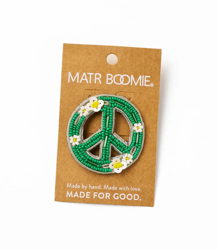 Bala Mani Beaded Peace Brooch Pin