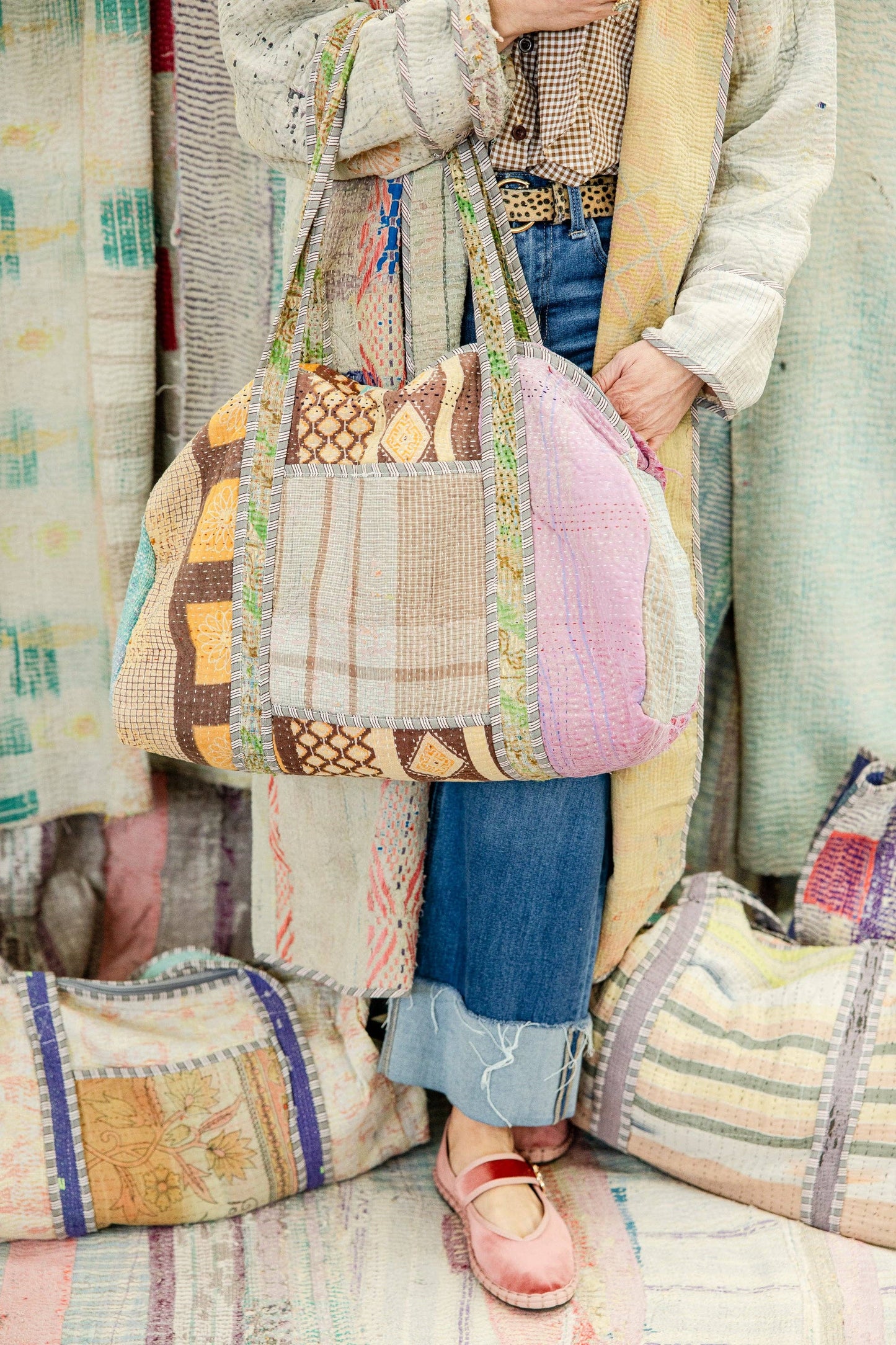 Heritage Stitch Antique Kantha Duffle Bag