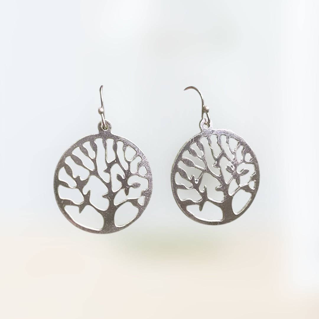 Evergreen Tree Earrings: Silver