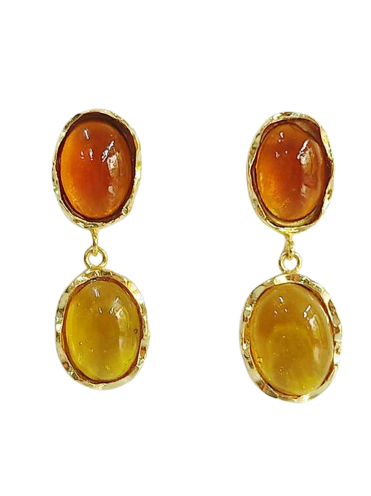 Retro Glitz Stud Vintage Inspired Earrings: Warm