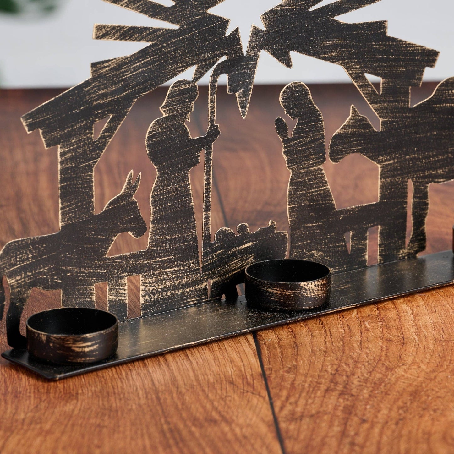 Iron Nativity Candleholder