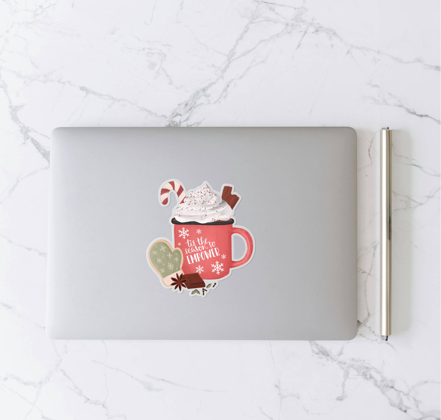 Christmas Mug | Clear Vinyl Sticker | 3.3 in x 3.6 in