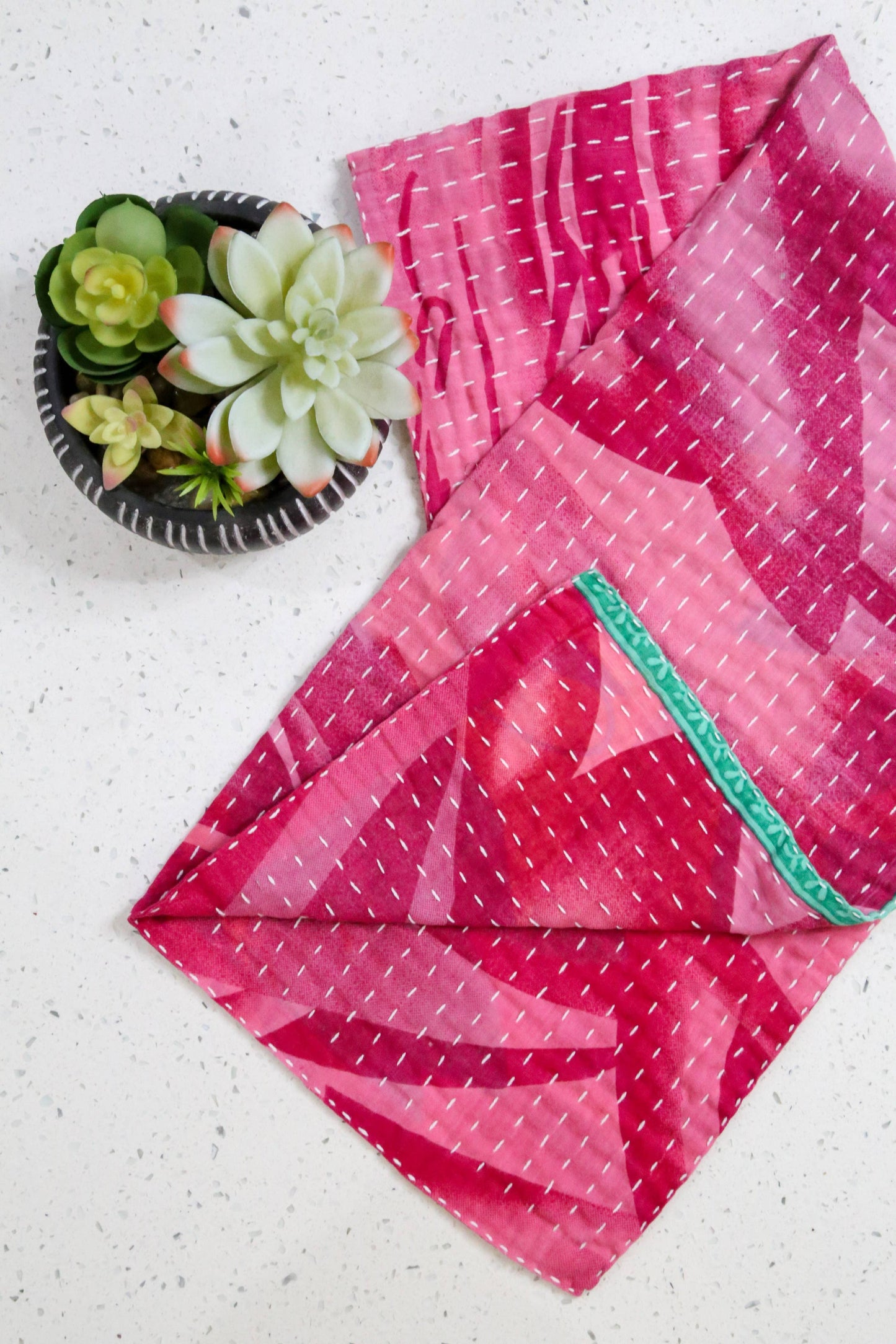 Kantha Kitchen Towel | Valentines Day