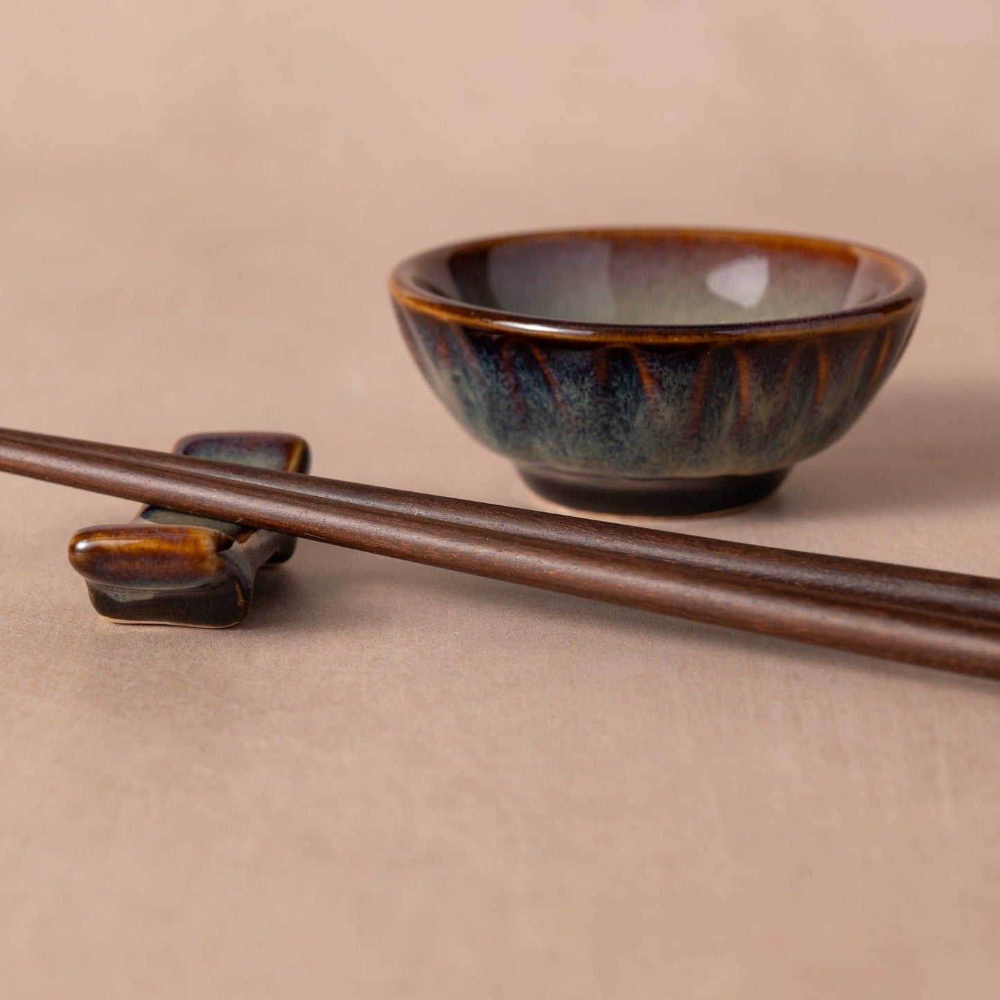 Mekong Chopsticks, Stand + Dipping Bowl Set
