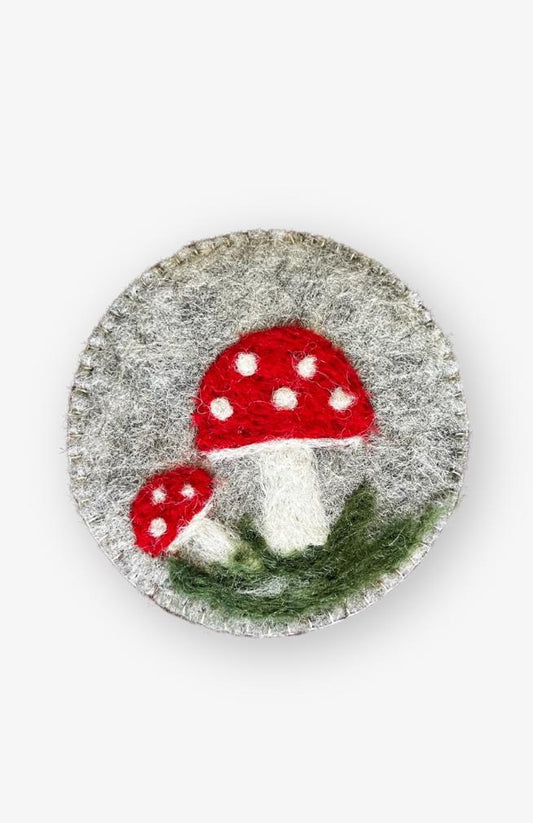 Needle Felt Mushroom Coaster