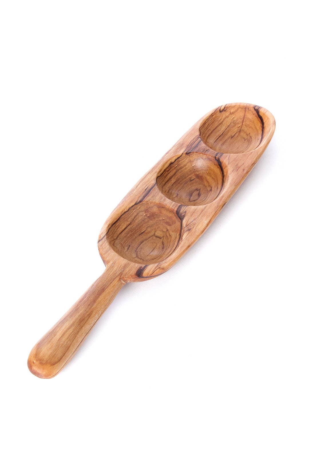 Wild Olive Wood Triple Well Serving Trays: Small Tray