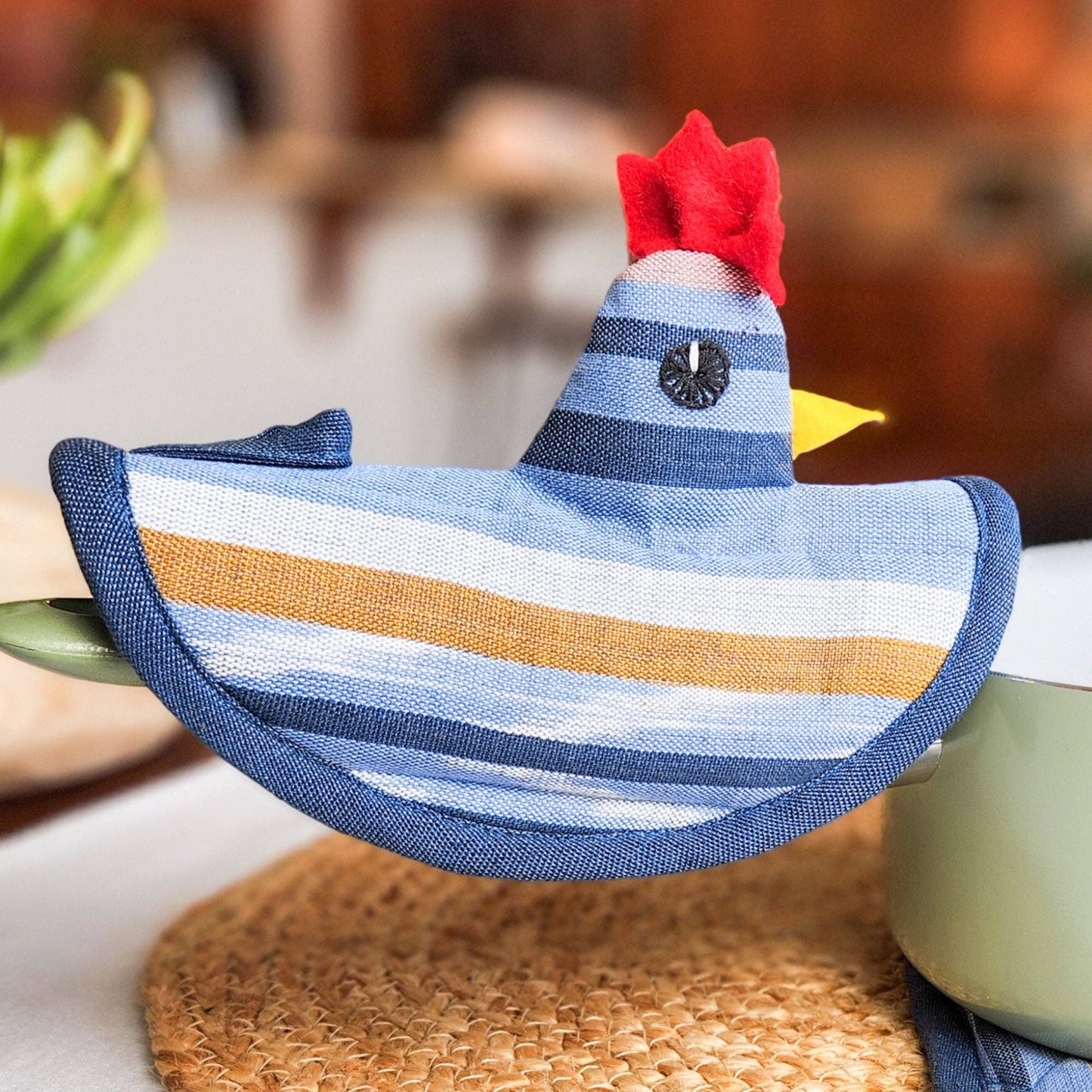 Chicken Pot Holder: Azure